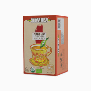 Organic Black Tea with Ginger (20 Envelope Tea Bags)
