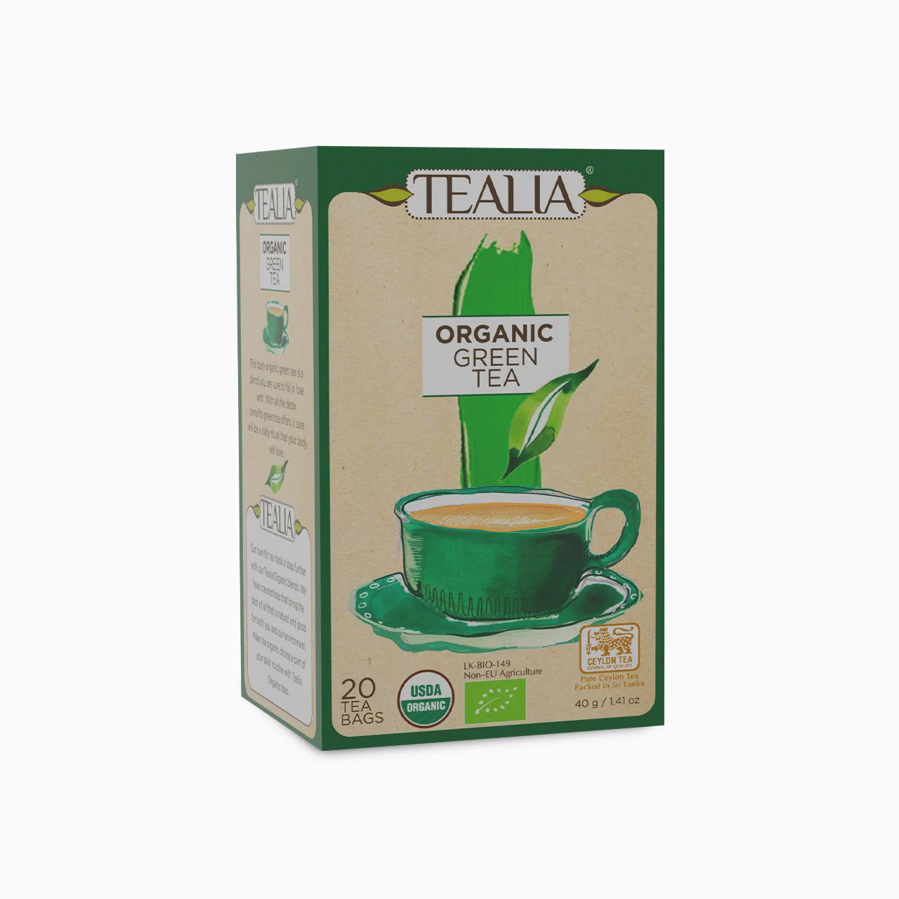 Organic Green Tea (20 Envelope Tea Bags)