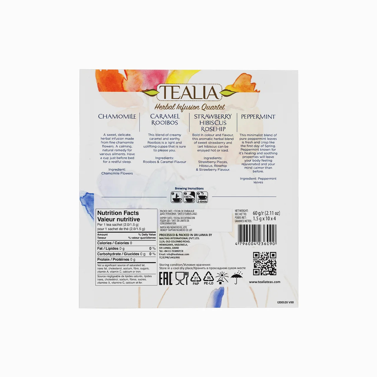 Presentation Box Herbal Tea Quartet - 40 Enveloped Tea Bags