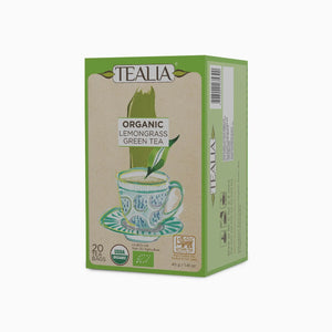 Organic Lemongrass Green Tea (20 Envelope Tea Bags)