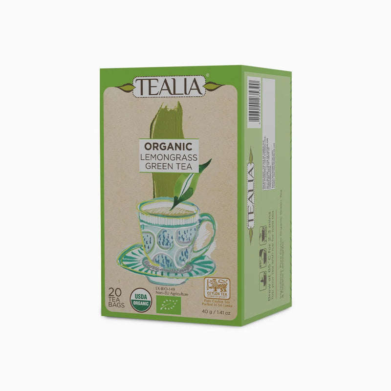 Organic Lemongrass Green Tea (20 Envelope Tea Bags)
