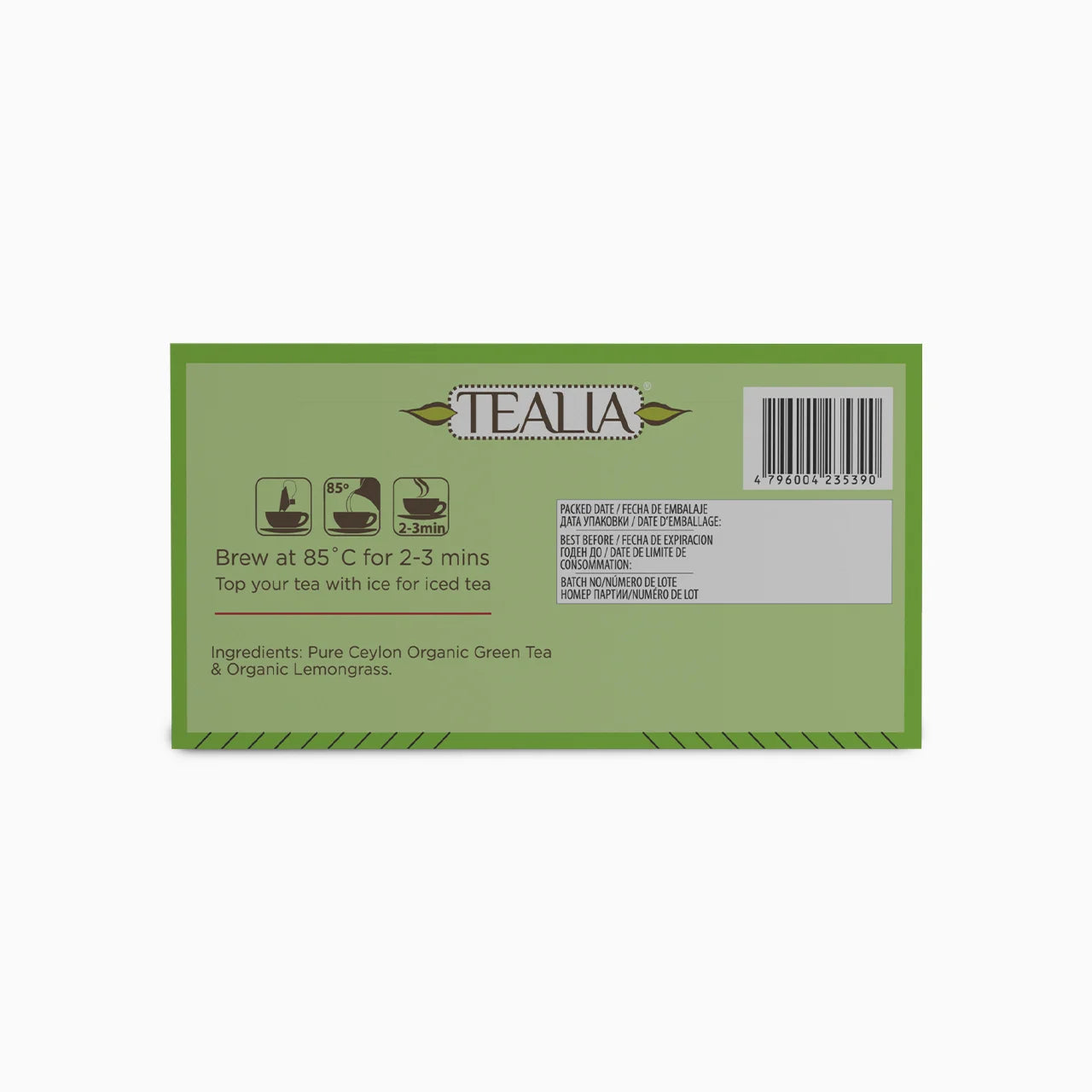 Organic Lemongrass Green Tea (20 Envelope Tea Bags)