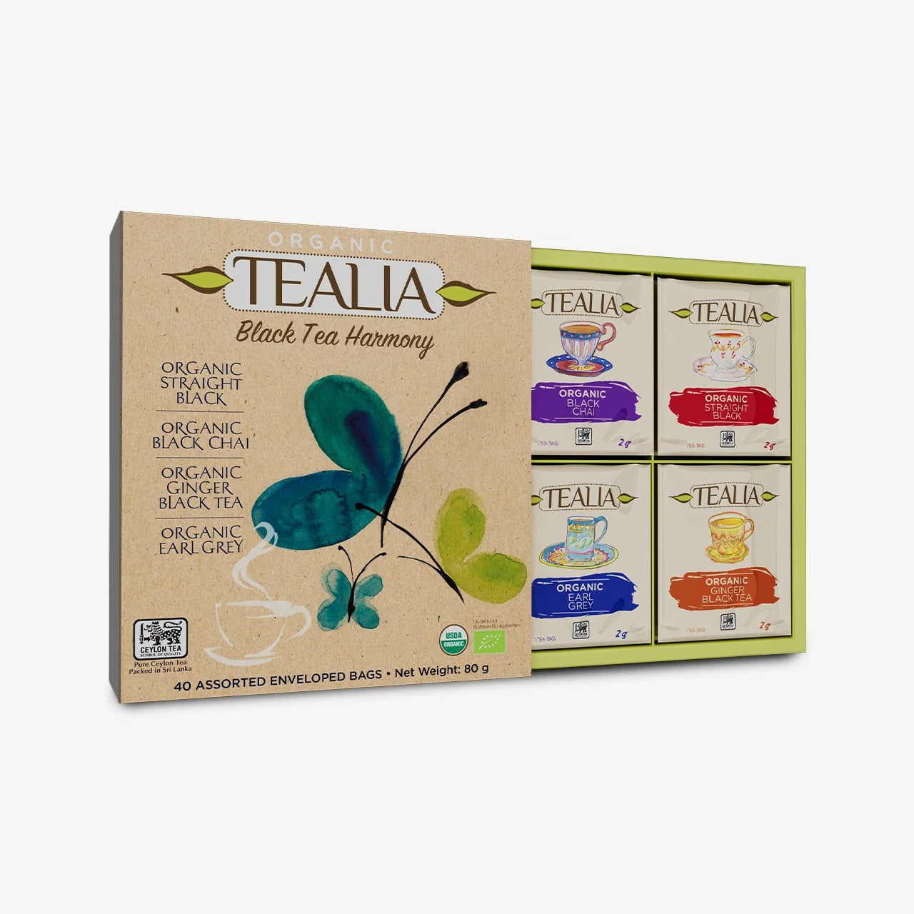 Tealia Organic Black Tea Box - 4 blends x 10 TB