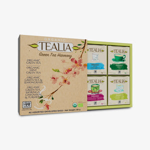 Tealia Organic Green Tea Box - 4 blends x 10 TB