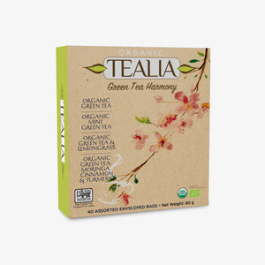 Tealia Organic Green Tea Box - 4 blends x 10 TB