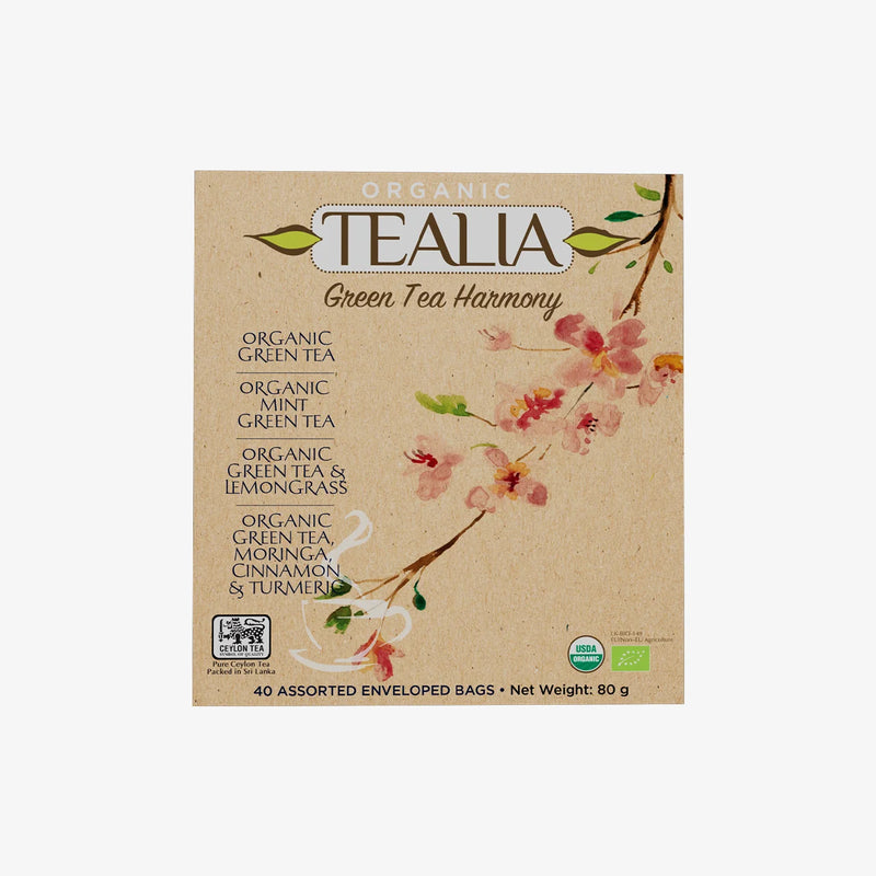 Tealia Organic Green Tea Box - 4 blends x 10 TB