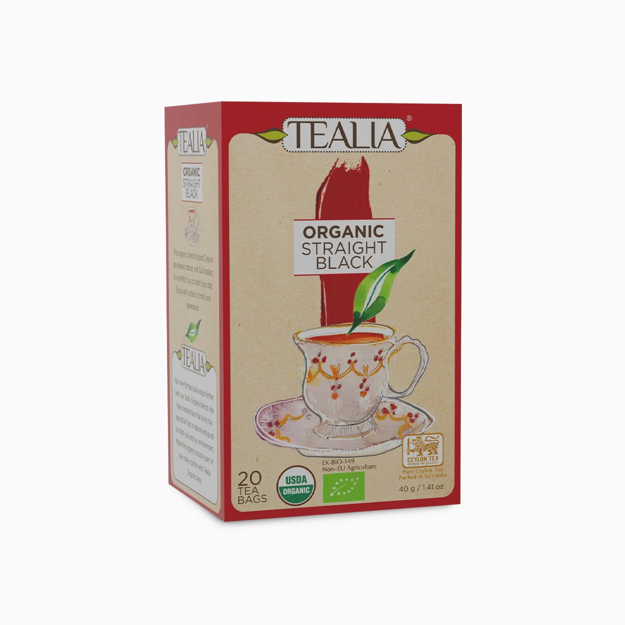 Organic Straight Black (20 Envelope Tea Bags)