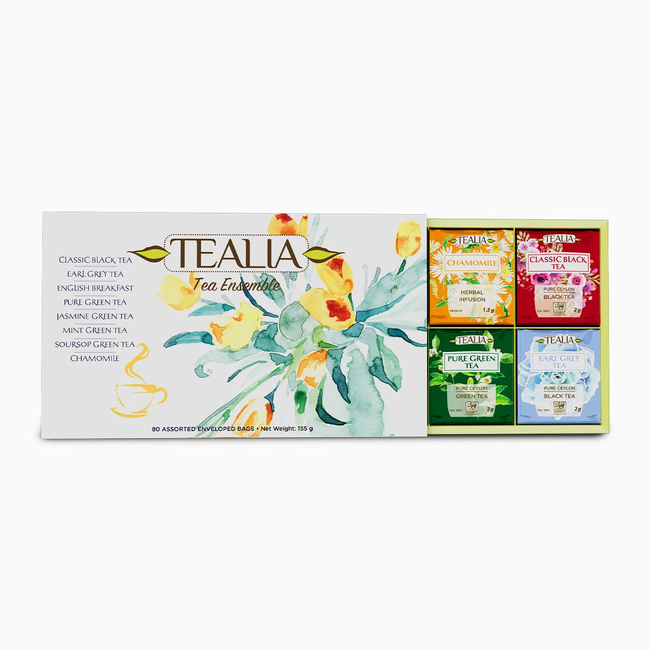 Presentation Box Tea Ensemble - 80 Enveloped Tea Bags