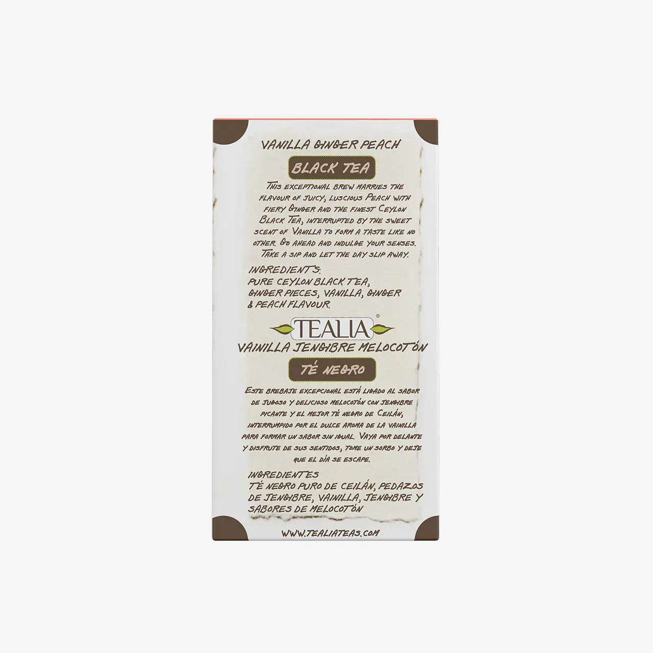 Vanilla Ginger Peach (20 Pyramid Tea Bags)